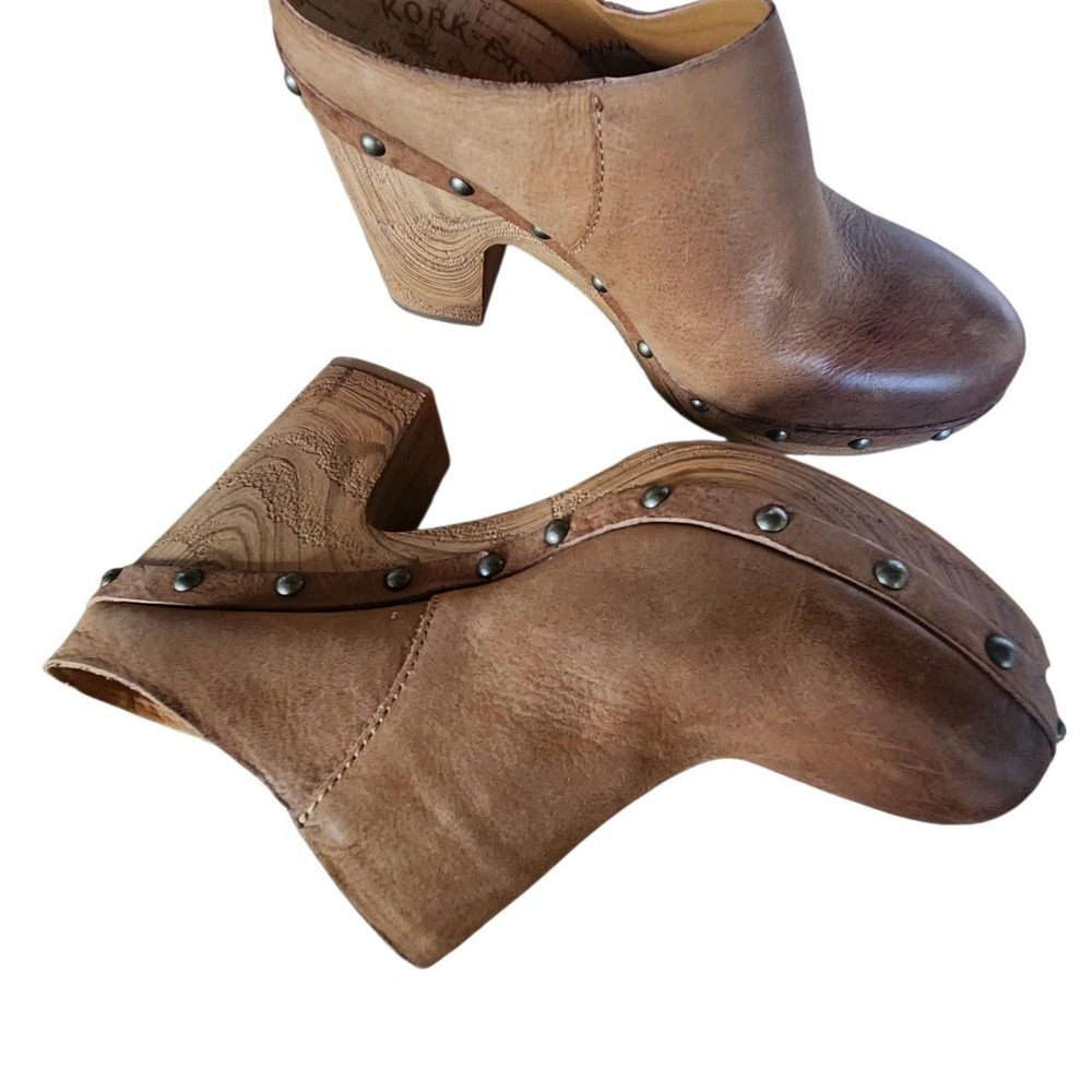 Leather Clogs Boho  Kork-Ease 70s Retro Festival Platform 🤎